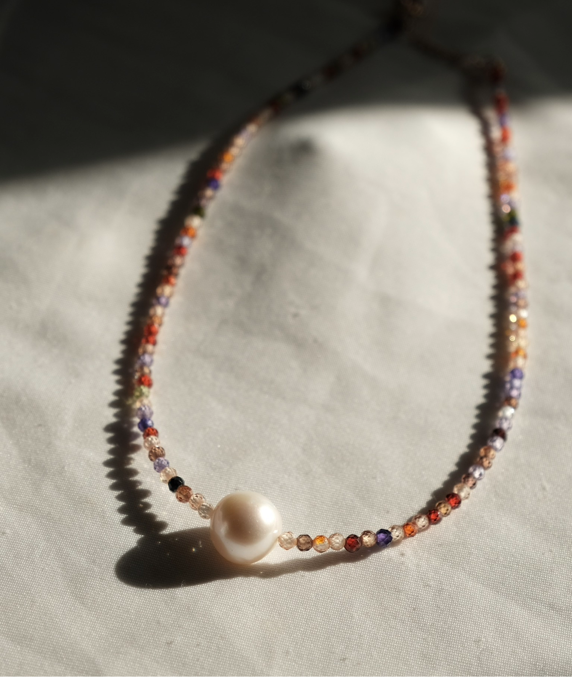 Freshwater Pearl & Gemstone Beaded Necklace