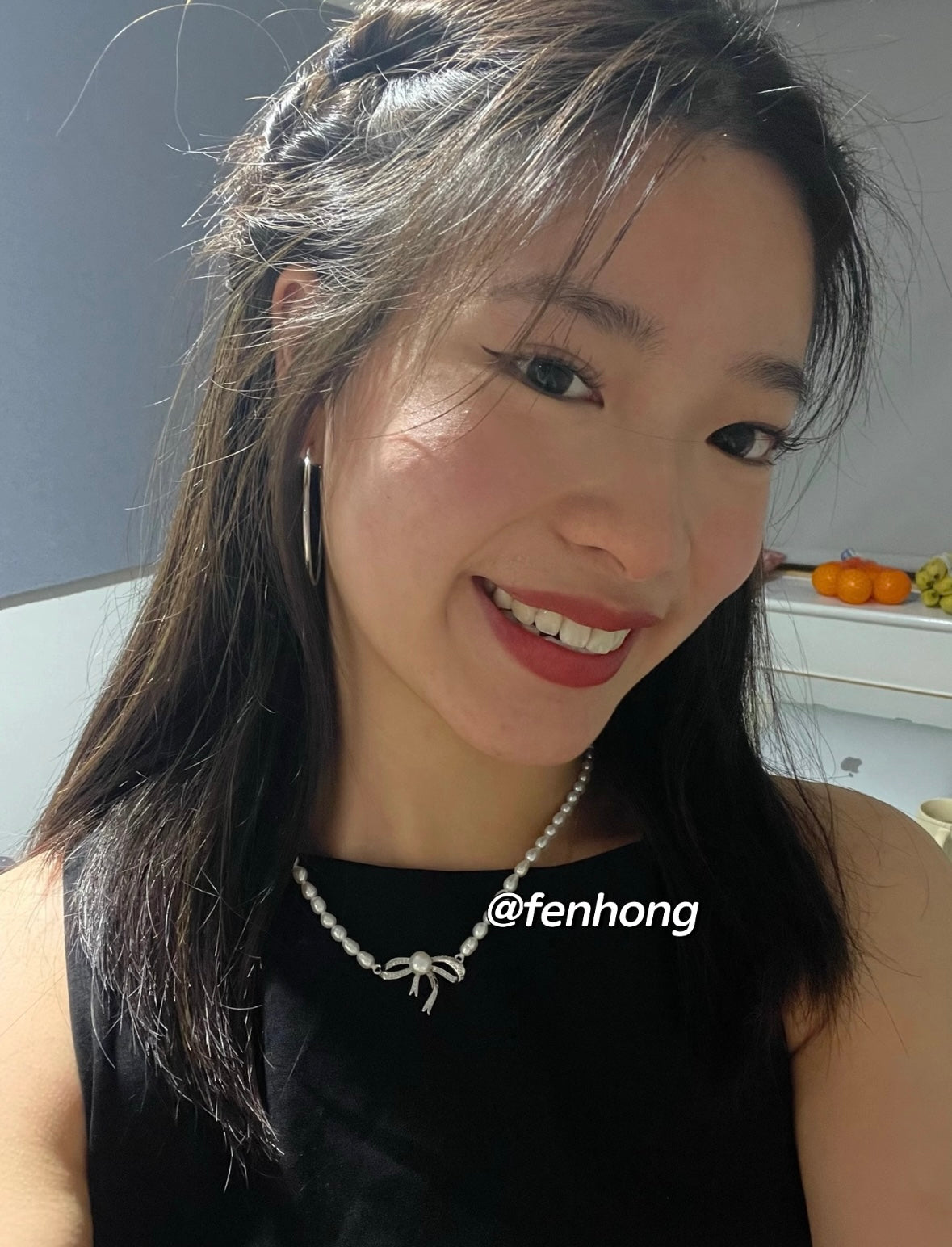 Bow Pearl Necklace